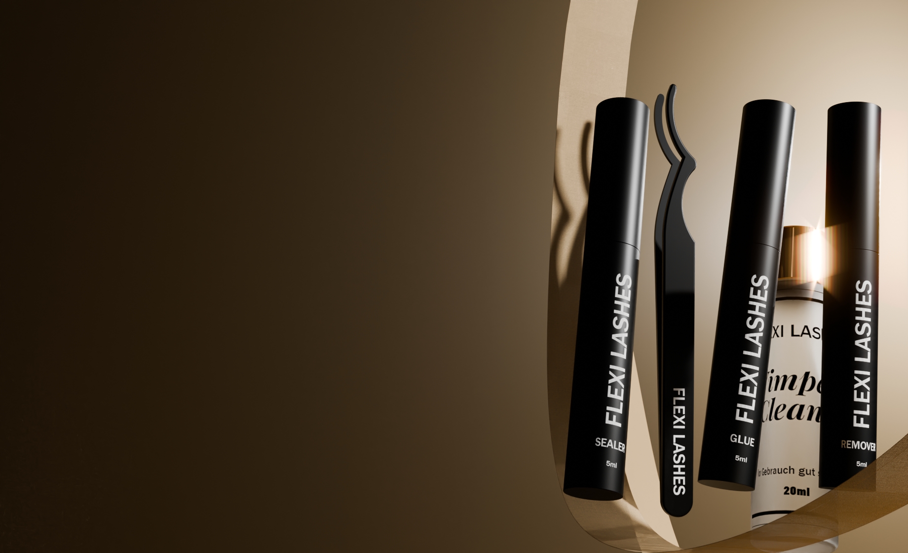 FLEXI LASHES DIY Wimpernverlängerung Banner Zubehoer für deine Wimpern bis zu 7 Tage Halt
